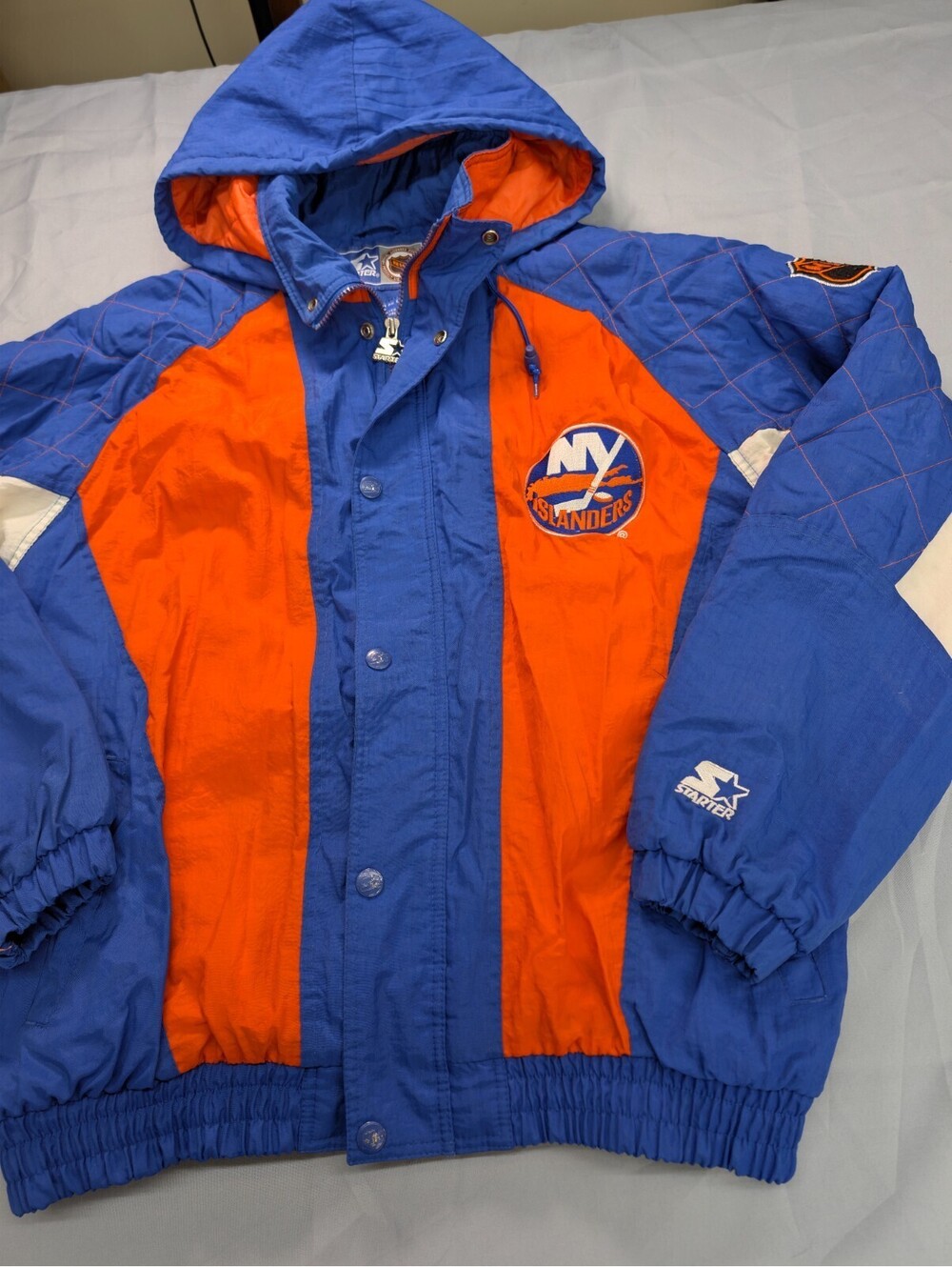 Vintage NY Islanders Starter NHL Hooded Jacket Size Large